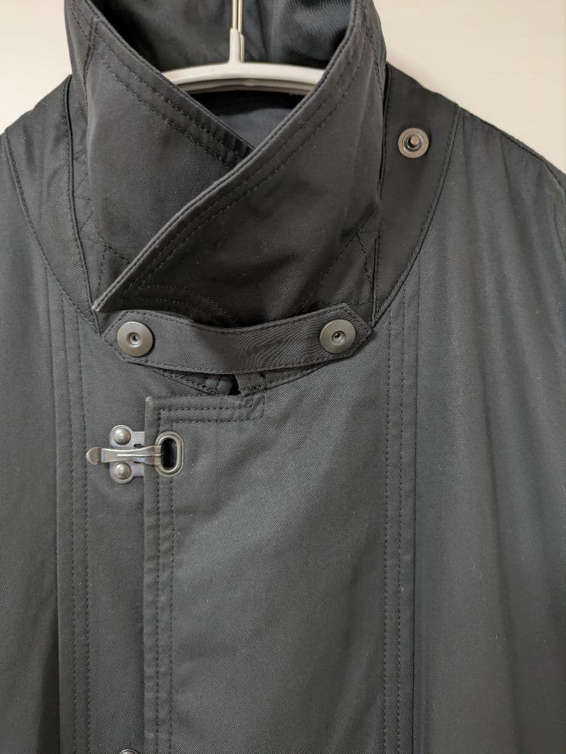 ESSAY ブラック ステンカラーコート ロングコート