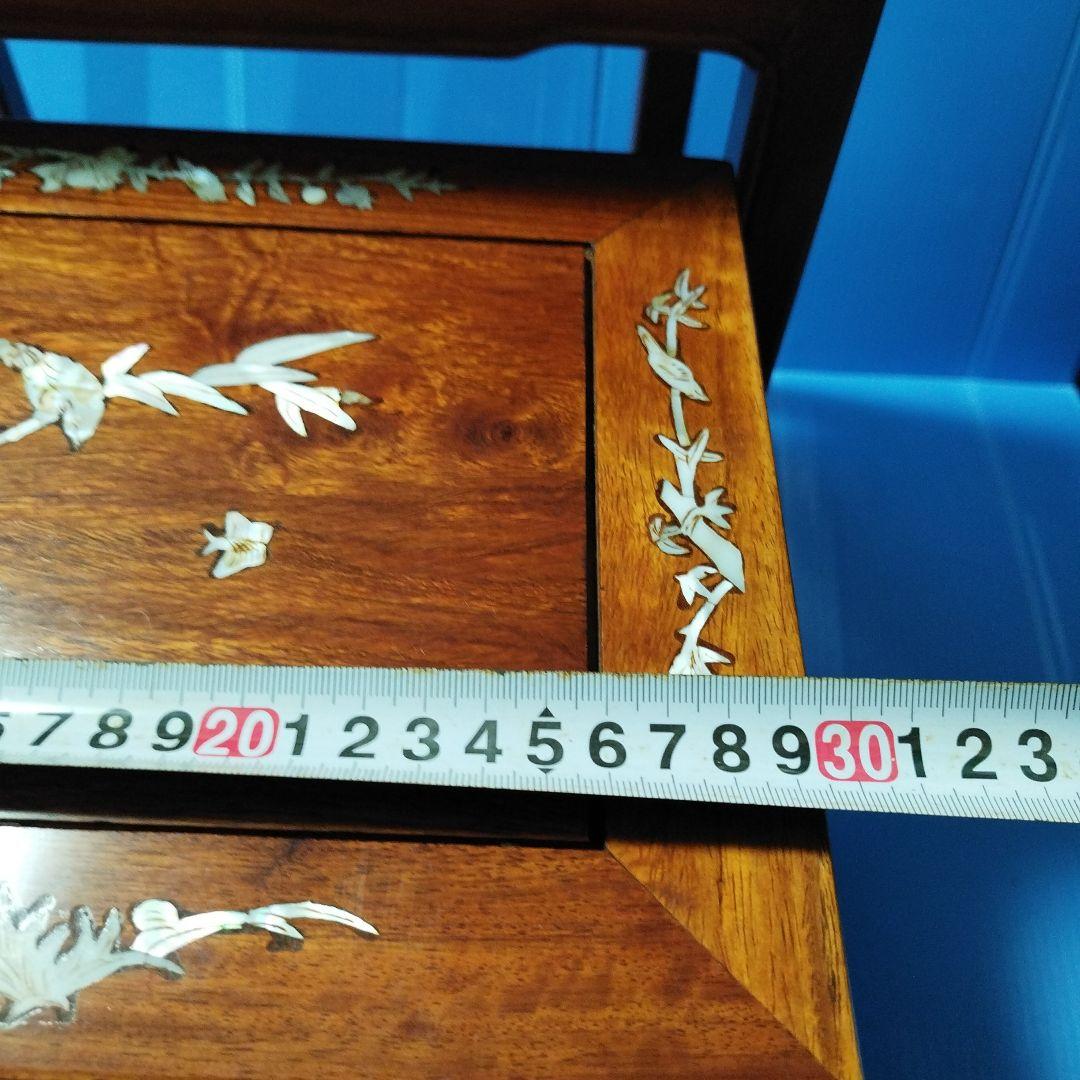 花台(2点セット)花梨 唐木 螺細