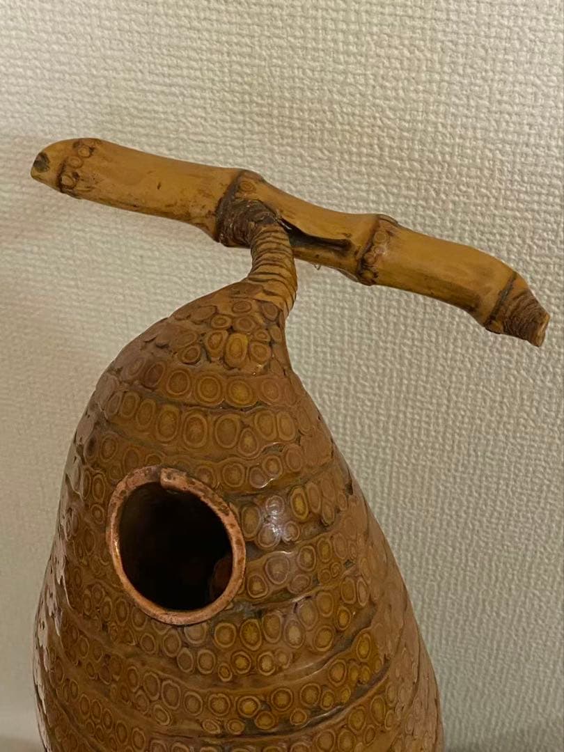工芸品竹の根置 物飾 日本製 和物花器 年代物 稀少品
