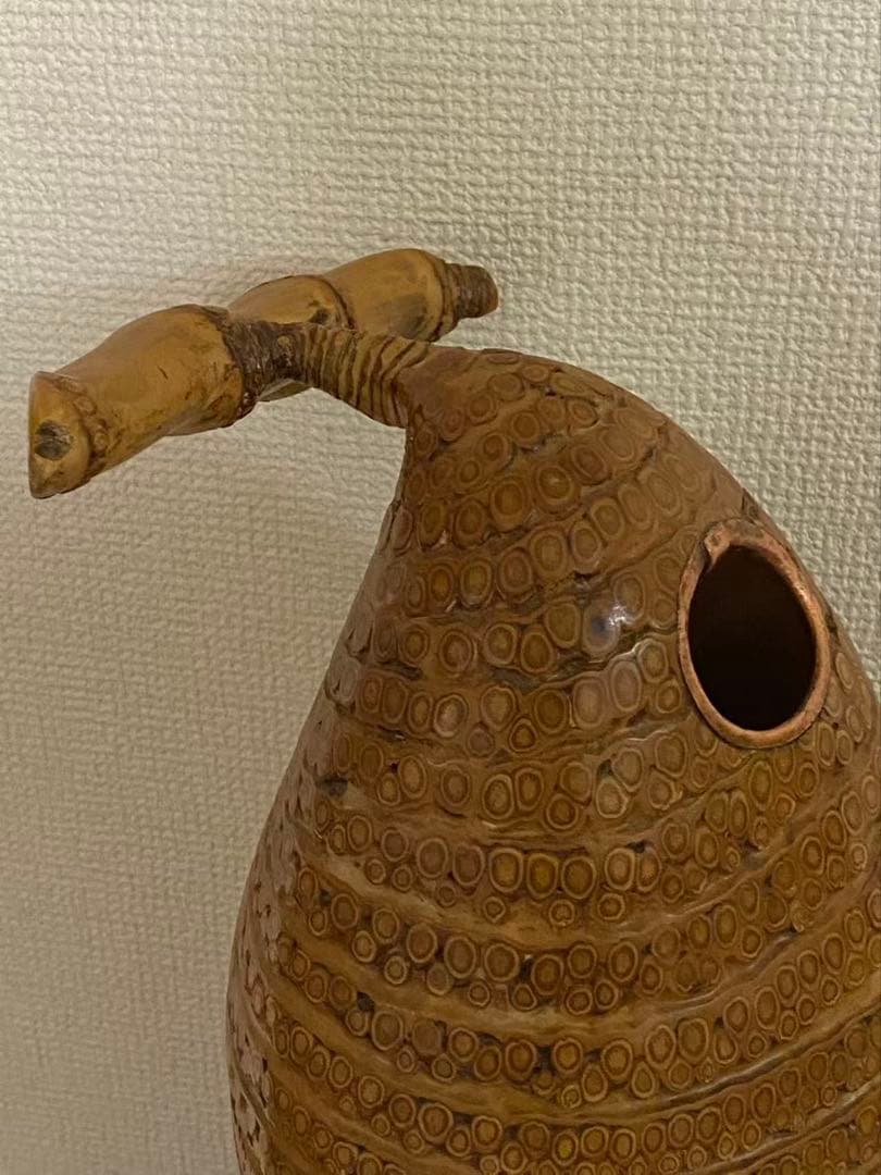 工芸品竹の根置 物飾 日本製 和物花器 年代物 稀少品