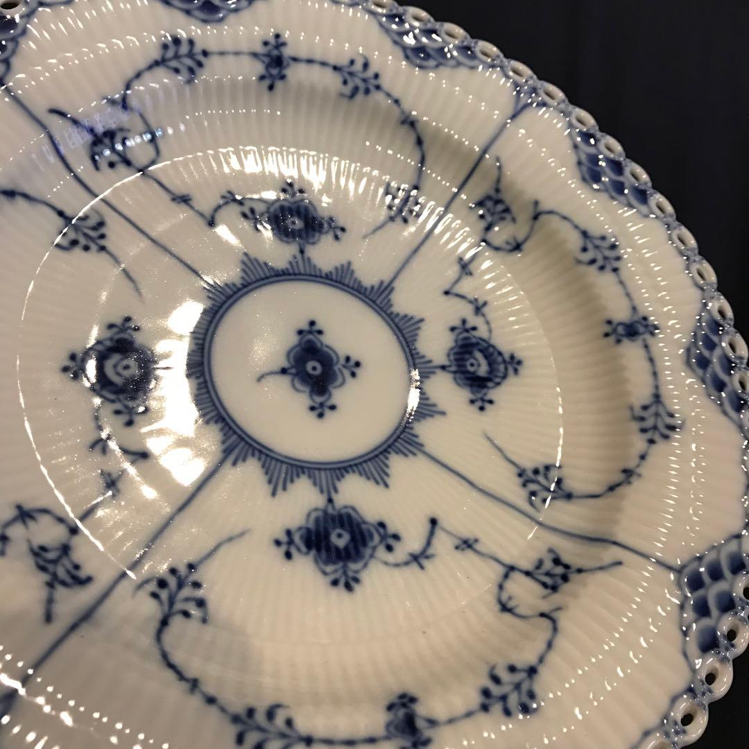 【未使用】希少 ヴィンテージ デンマーク フルレース ブルーフルーテッド 2枚組