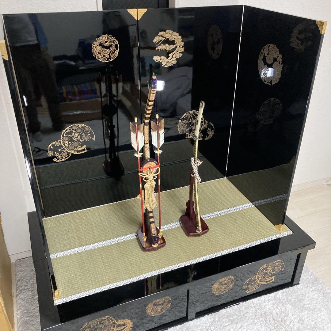 屏風、刀、弓矢のみ　稚児等身大鎧兜　五月人形　稚児鎧兜　着用鎧兜　景光作　3