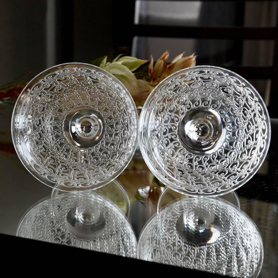 ★希少 オールドバカラ シャトーブリアン シャンパンクープ グラス ペア 極美品