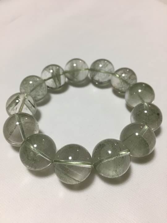 グリーンファントム ブレスレット 大玉 パワーストーン 18mm以上〜19mm