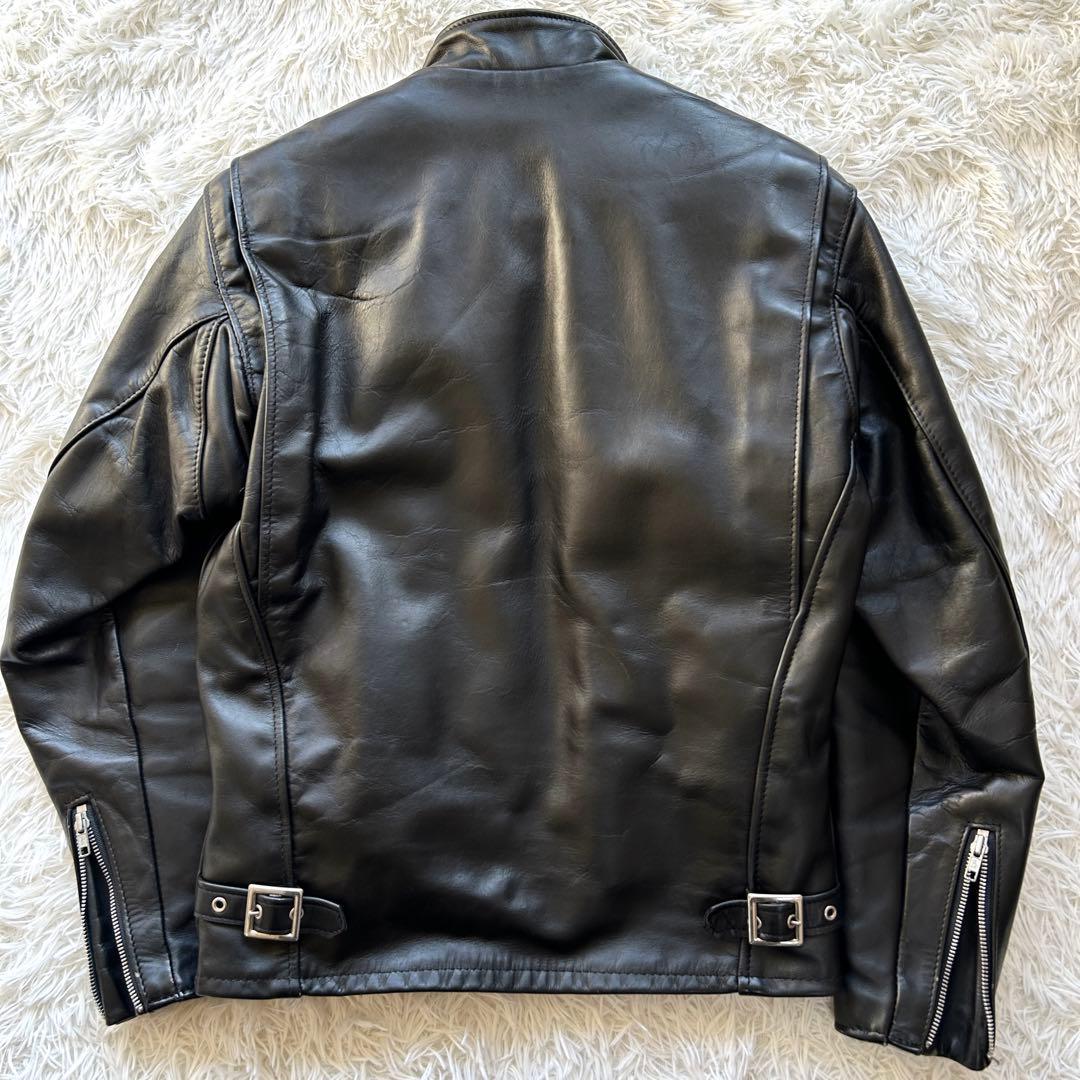 【極美品】ショット　シングル　ライダースジャケット　641 ブラック　M相当