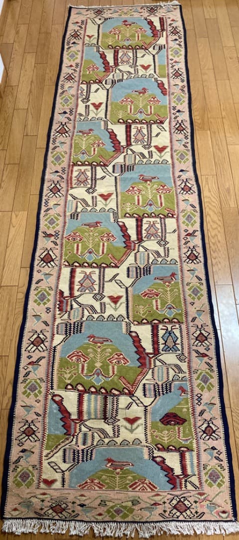 【在庫一掃セール】セネ キリム ウール 280cm×80cm