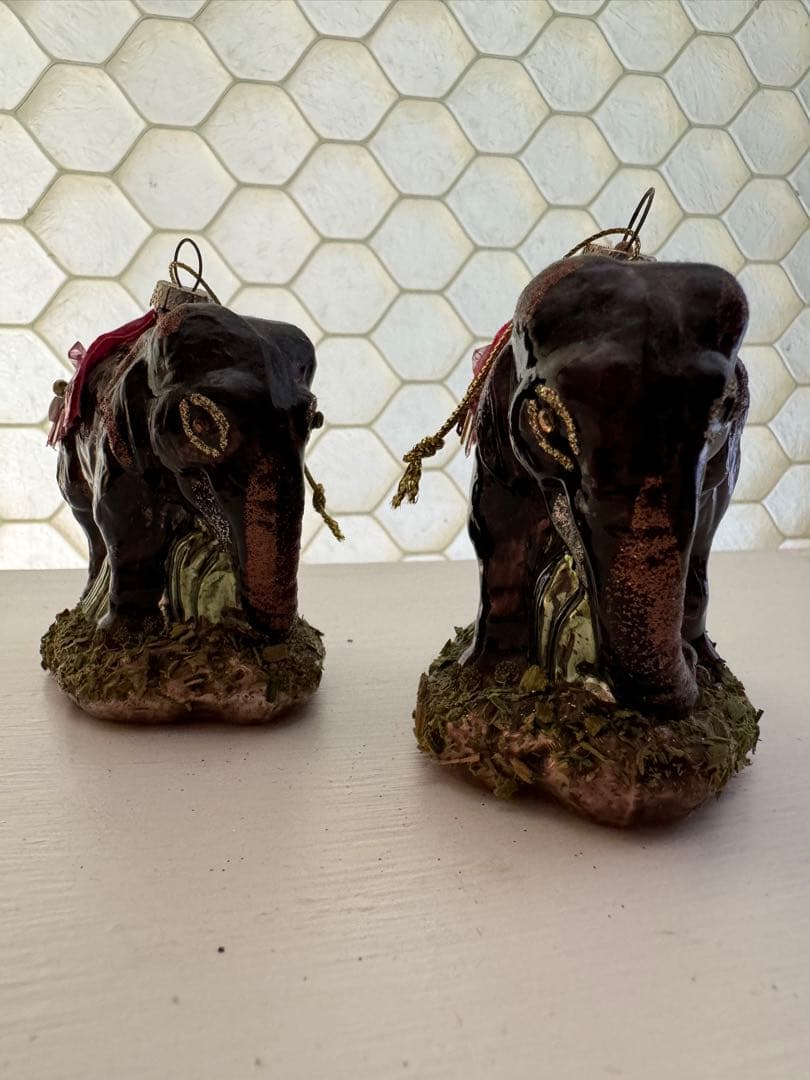 クリスマスオーナメント　ゾウ×2アッシュペーフランス購入