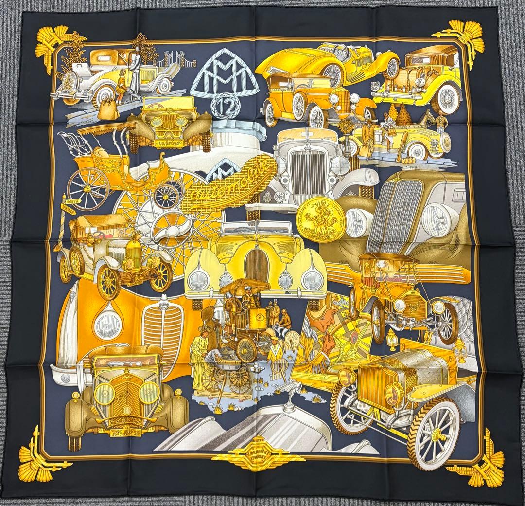 未使用品 エルメス HERMES カレ90 スカーフ オートモービル