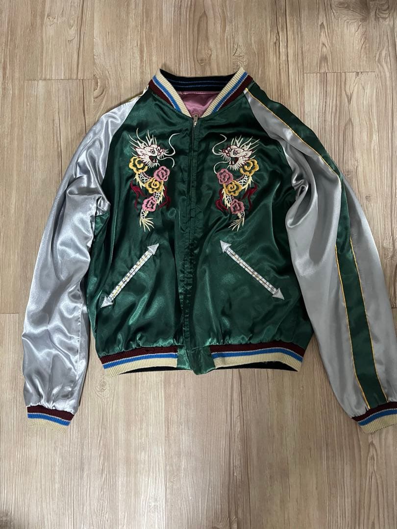 美品 テーラー東洋 両A面 スカジャン 虎 龍 Lサイズ