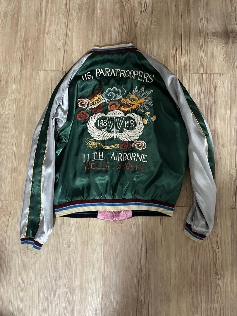 美品 テーラー東洋 両A面 スカジャン 虎 龍 Lサイズ