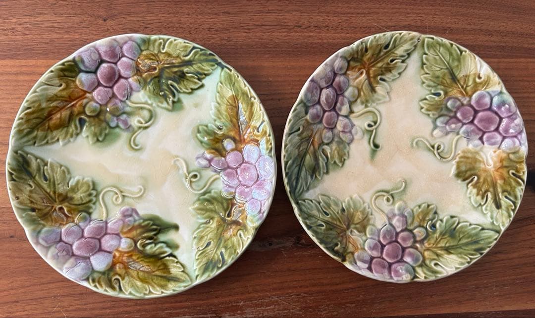 バルボルティーヌ、ぶどう柄、プレート、フランスアンティーク