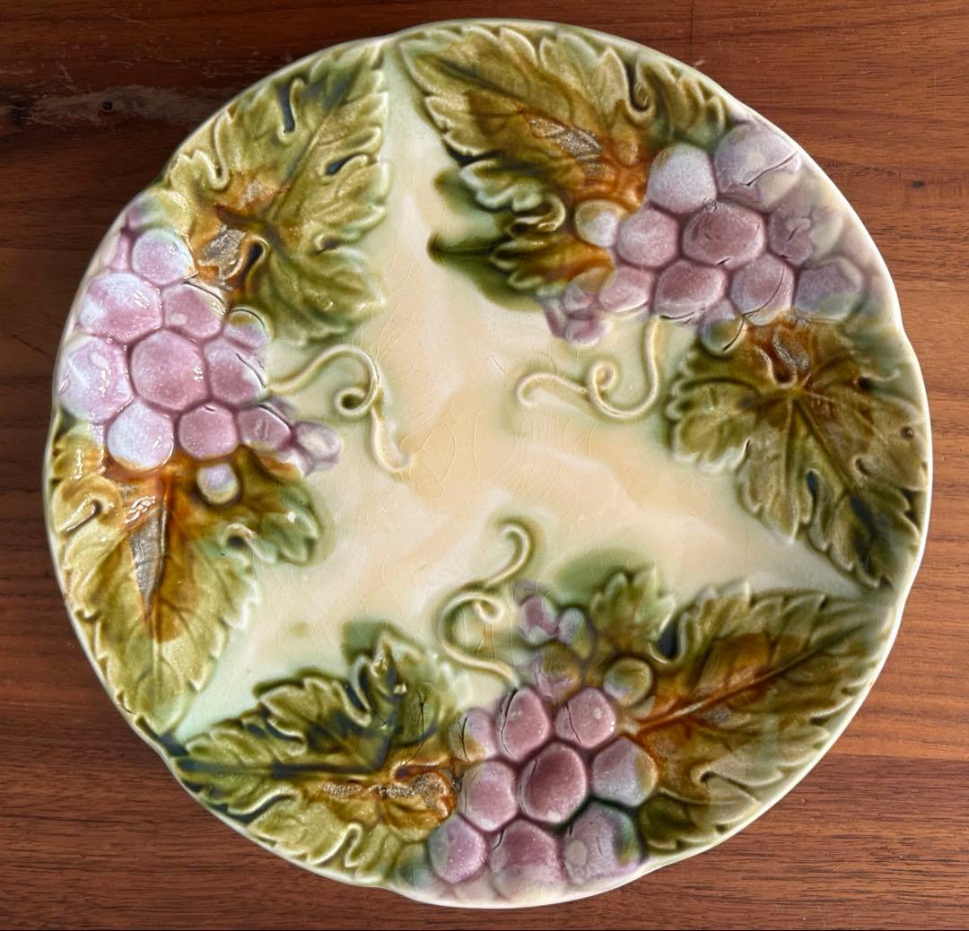 バルボルティーヌ、ぶどう柄、プレート、フランスアンティーク