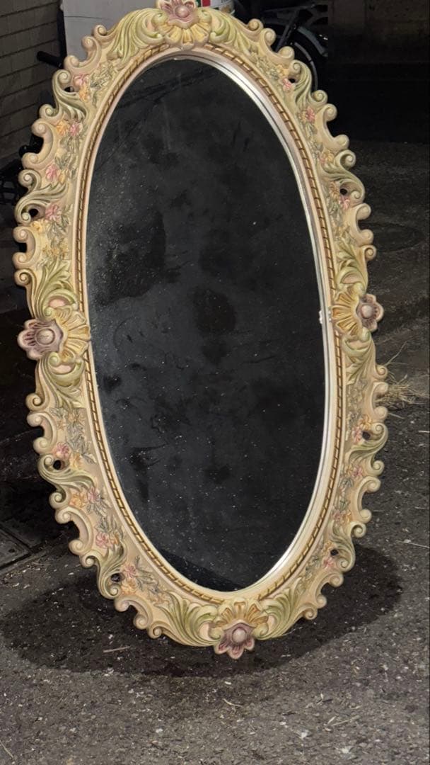 最終値下げ　ロココ調ミラー　大型　楕円形壁掛け鏡