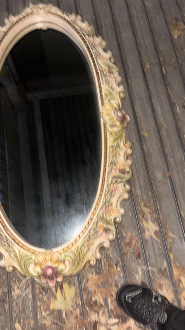 最終値下げ　ロココ調ミラー　大型　楕円形壁掛け鏡