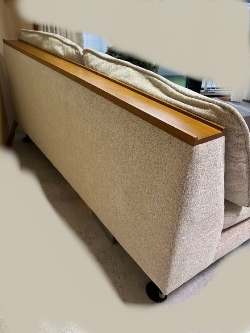 ベージュファブリックソファ 2.5人掛け