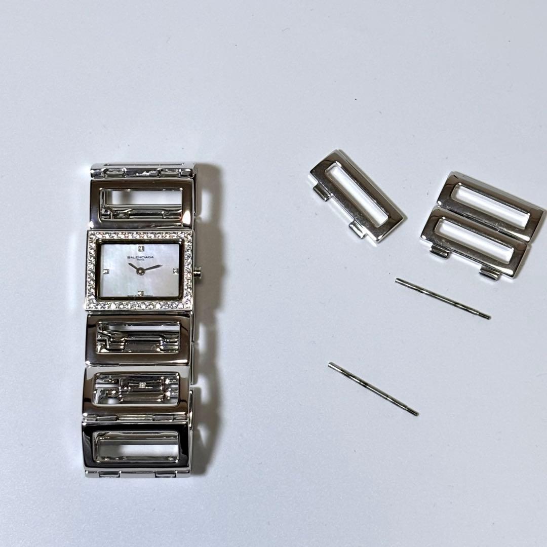 希少 稼働品 BALENCIAGA ブレスウォッチ シェル文字盤 クォーツ BB