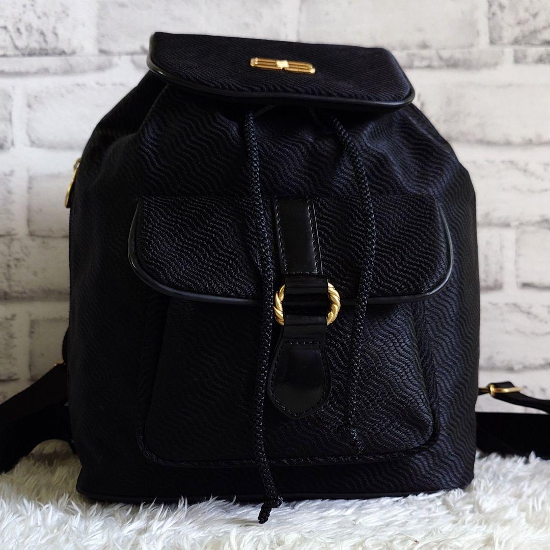 美品 バレンシアガ BB リュックサック バックパック ゴールド金具 ブラック