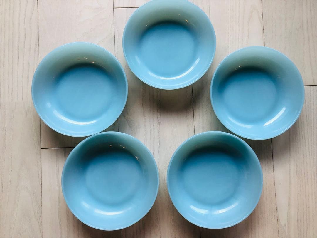 【FireKing】ターコイズブルー計10点ベリー＆サラダボウル・セットでお得！