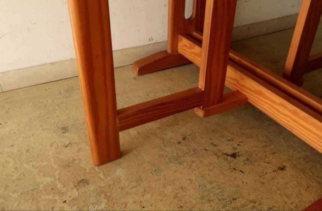 ヴィンテージ　木製　バタフライテーブル　古家具　折りたたみ　伸長　ダイニング　机