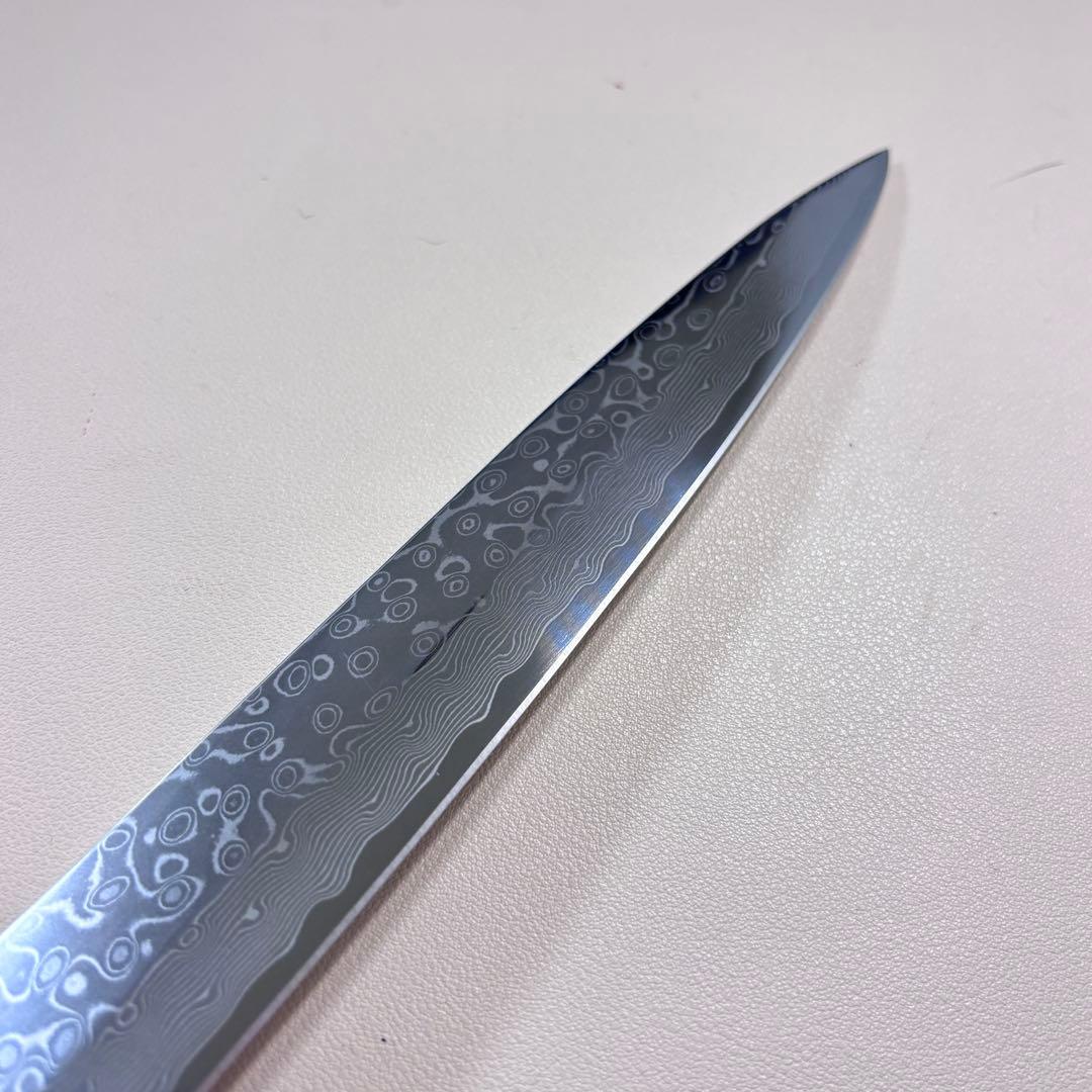 尺300mm 柳刃包丁 墨流しダマスカス　人工象牙八角柄 和包丁 白'ᘲ