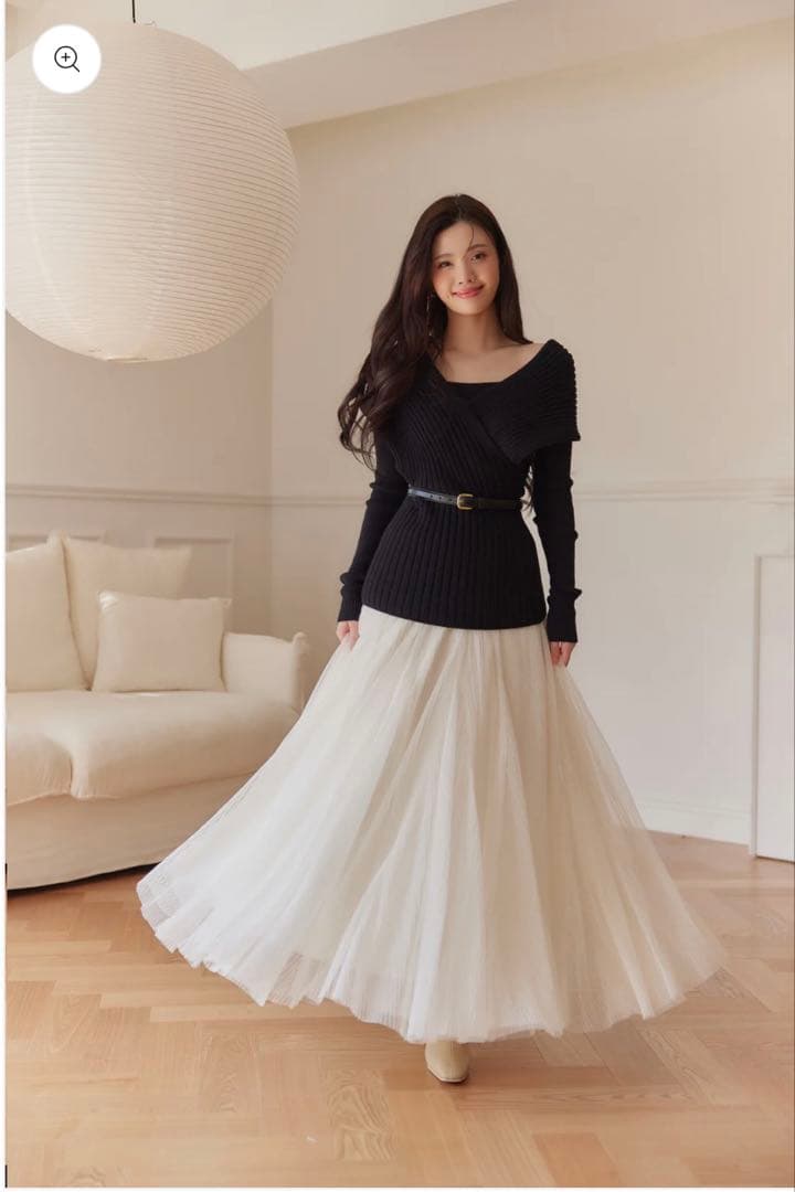 【未使用】polaura ベルトセットカシュクールオフショルダーニット