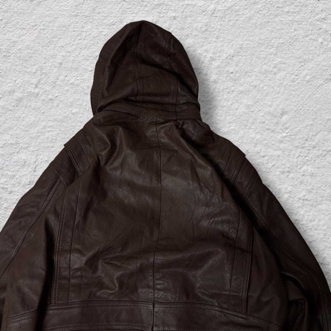 N vintageレザージャケット90sブラウン本革A2ジャケット短丈古着