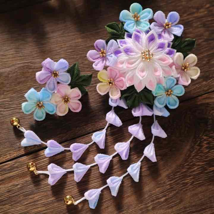 【囲み】0001  つまみ細工 髪飾り 成人式 七五三