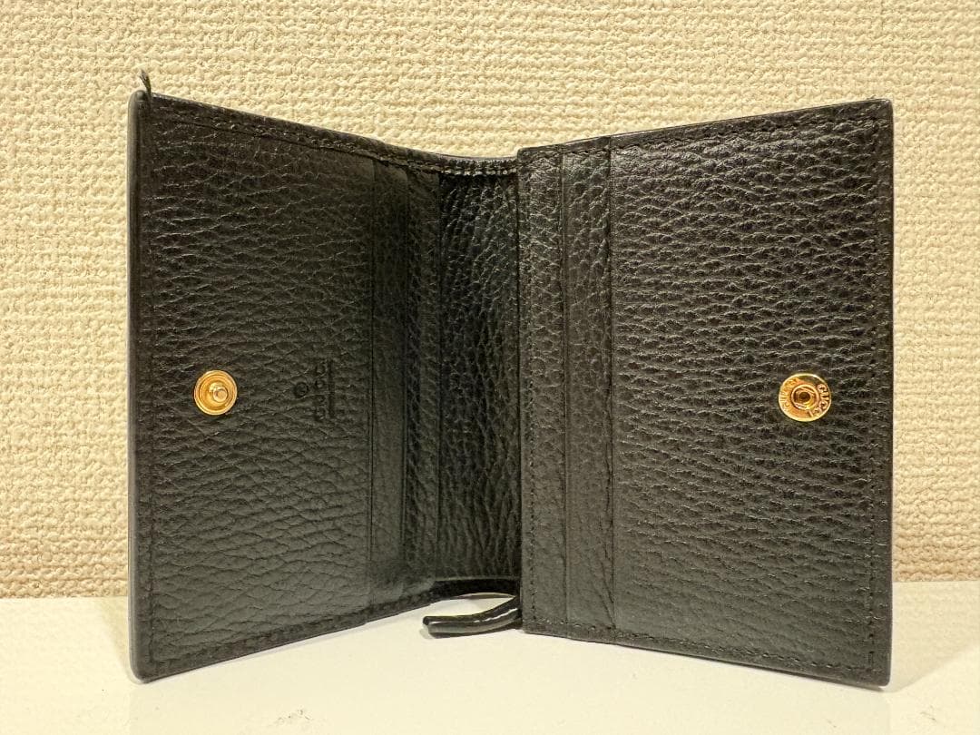GUCCI 二つ折り財布 GGマーモント ブラック