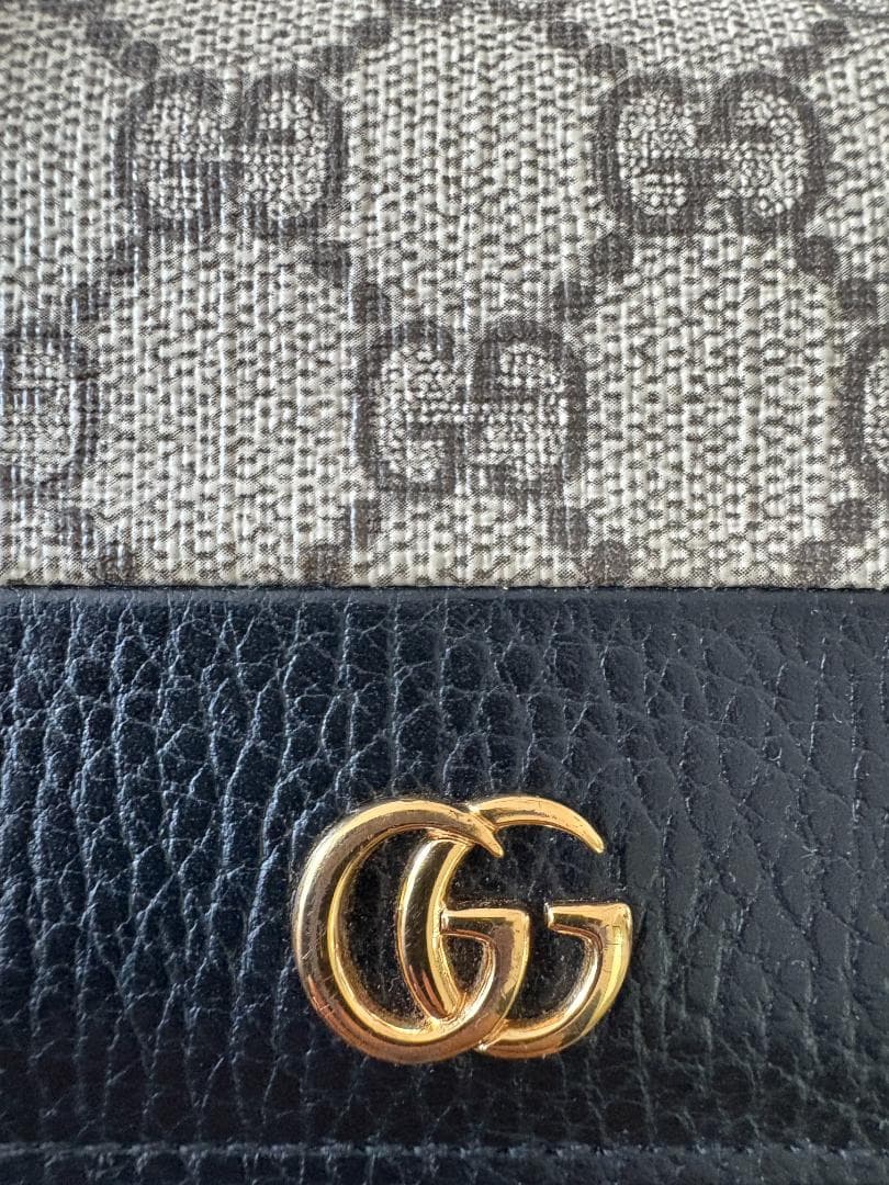 GUCCI 二つ折り財布 GGマーモント ブラック