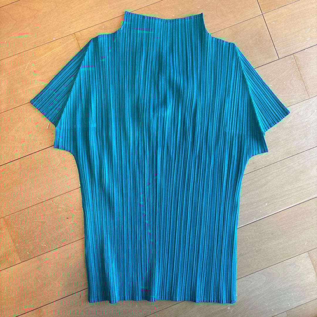 PLISSÉ PLEASE ターコイズ 半袖シャツ