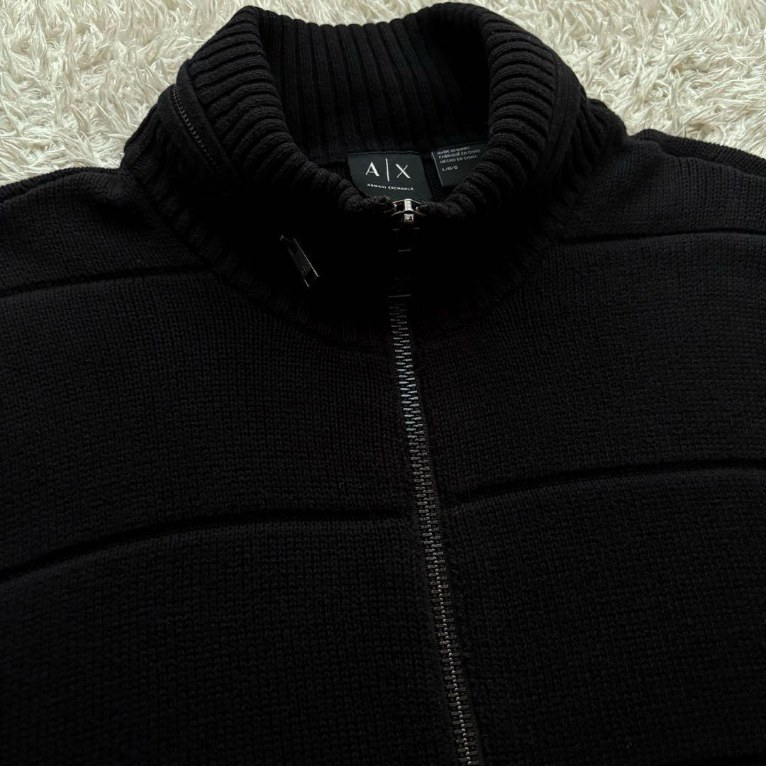 ★希少 Lサイズ★ ARMANI EXCHANGE ドライバーズニット 黒