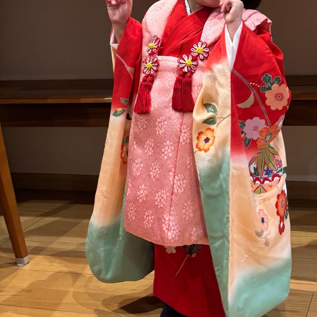 七五三着物セット 三歳　　正絹　絞り