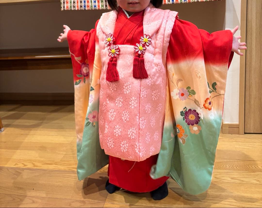 七五三着物セット 三歳　　正絹　絞り