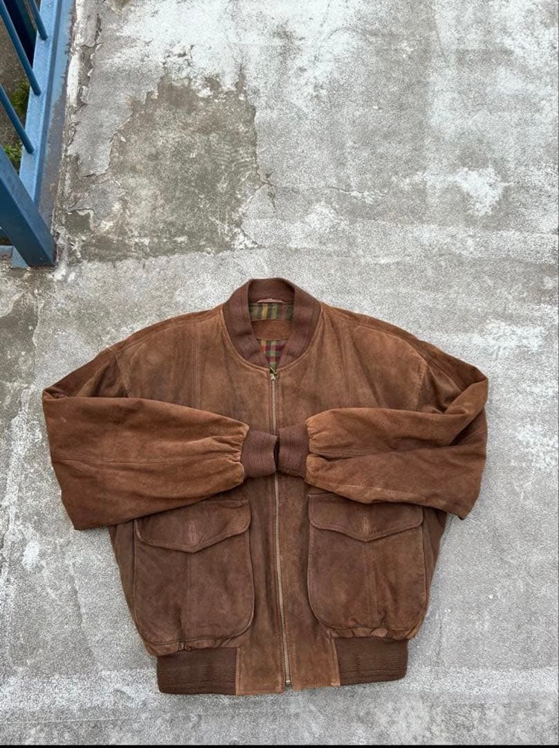 ボンバージャケット ブラウン 本革 短丈