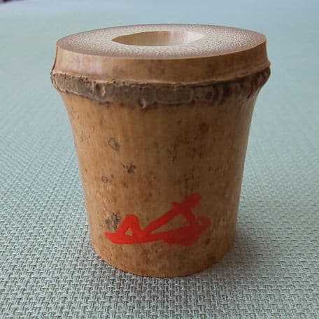 A 6 茶道 竹 蓋置 一双・ 寛州花押 (新品未使用品)