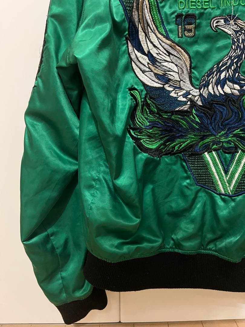 希少　DIESEL ディーゼル スカジャン リバーシブル ベロア 刺繍