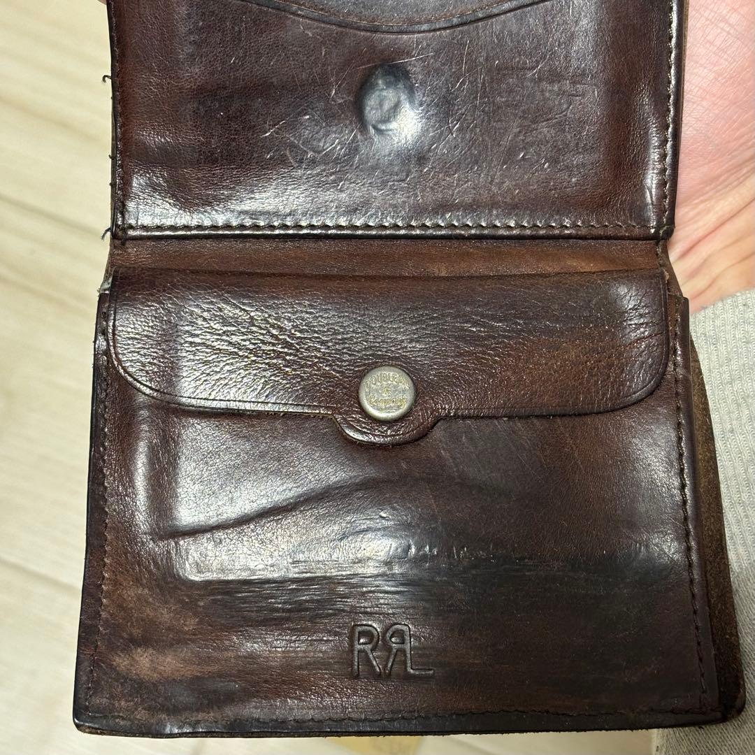 ダブルアールエル　RRL レザー コンチョ ウォレット 財布　ブラウン