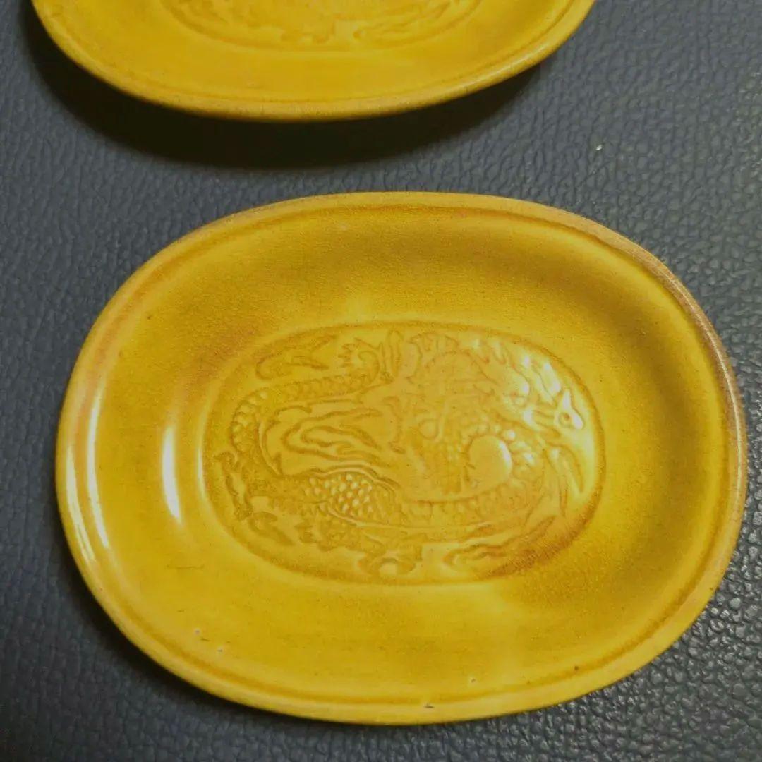 1セット限定　珉平焼　龍門小判形豆皿5枚 アンティーク