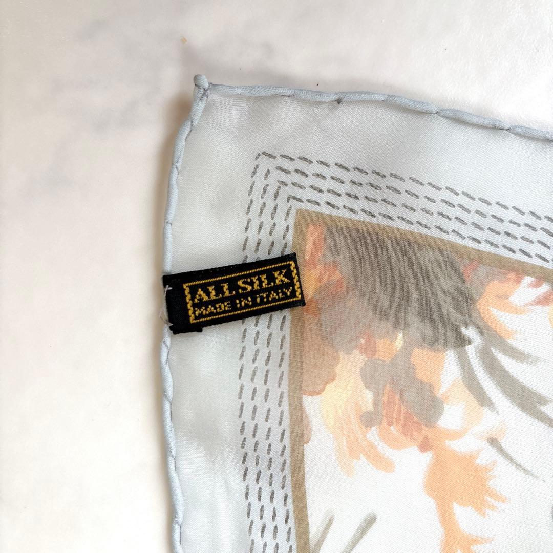 未使用近い LOEWE 超大判 シルクシフォン スカーフ ボタニカルアート