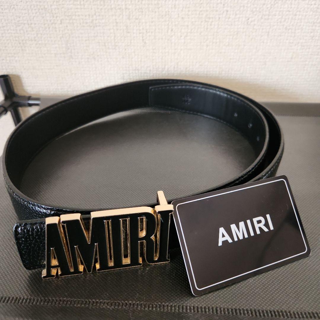 AMIRI ロゴ入りレザーベルト お値下げ可能