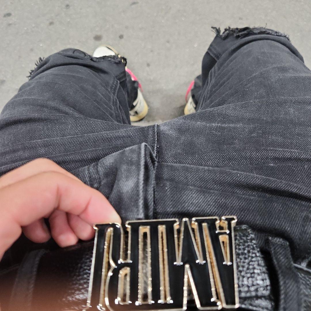 AMIRI ロゴ入りレザーベルト お値下げ可能