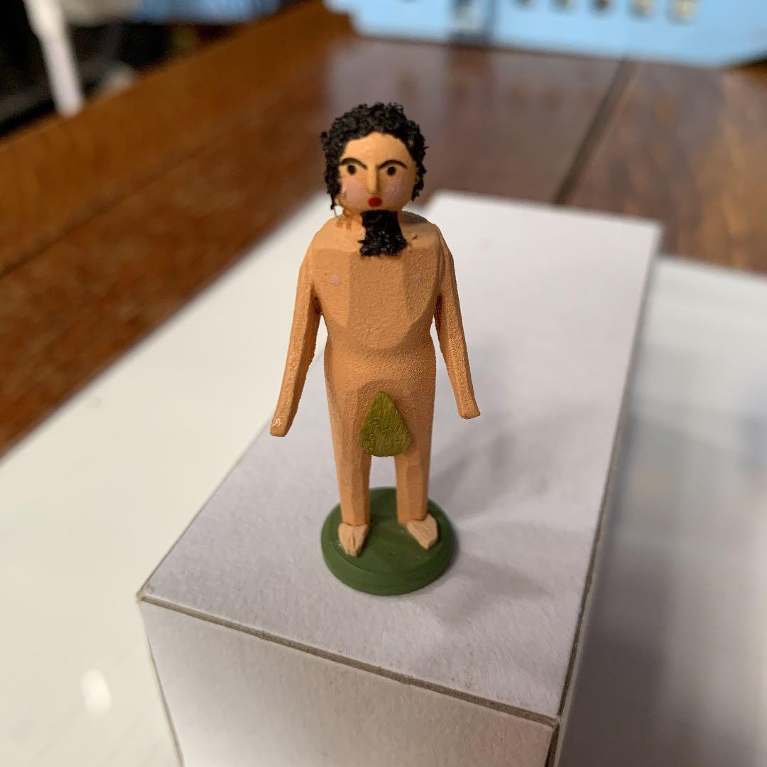 アトリエニキティキ ドイツ　エルツ地方　木彫り人形　アダムとイブ