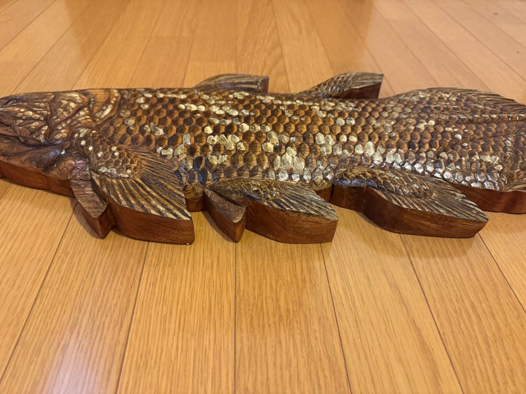 シーラカンスの木製彫刻 置物 約70cm