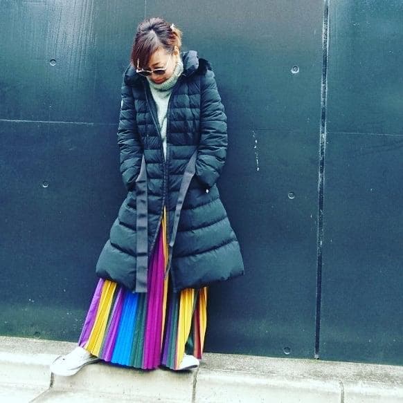 M’S GRACY エムズグレイシー ロングダウンコート 40紺 レッキスファー