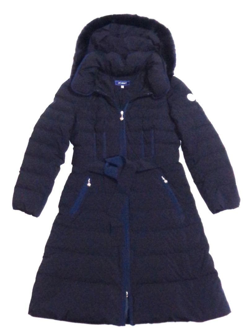 M’S GRACY エムズグレイシー ロングダウンコート 40紺 レッキスファー