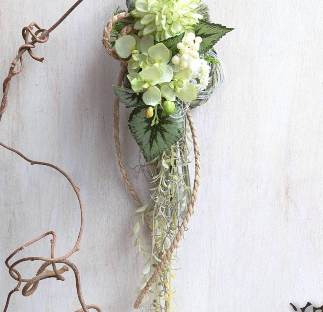 専用＊迎春2026 　胡蝶蘭&ダリア　グリーン　正月飾り(フェイク)