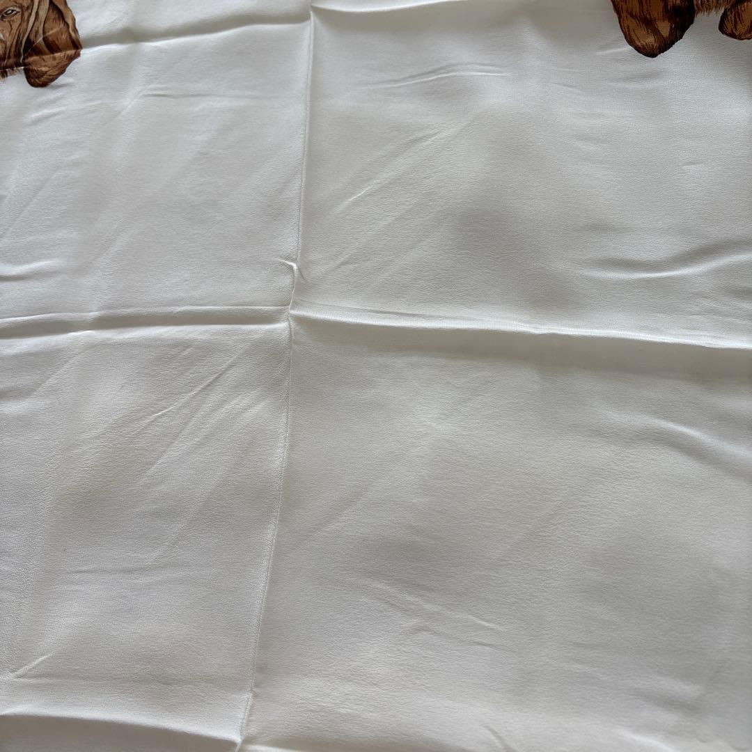 GUCCI シルク　ミニスカーフ　シェリーライン　犬　ドッグ　イタリア製　グッチ