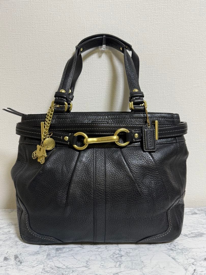 COACH コーチ トートバッグ ハンドバッグ レザー ブラック
