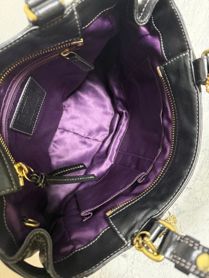 COACH コーチ トートバッグ ハンドバッグ レザー ブラック