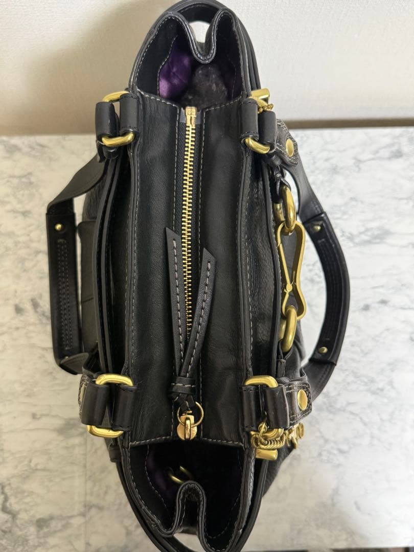 COACH コーチ トートバッグ ハンドバッグ レザー ブラック